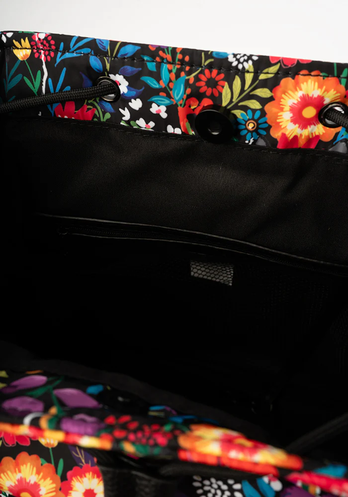 Hidden Cat Floral Print Drawstring Rucksack - Image 6