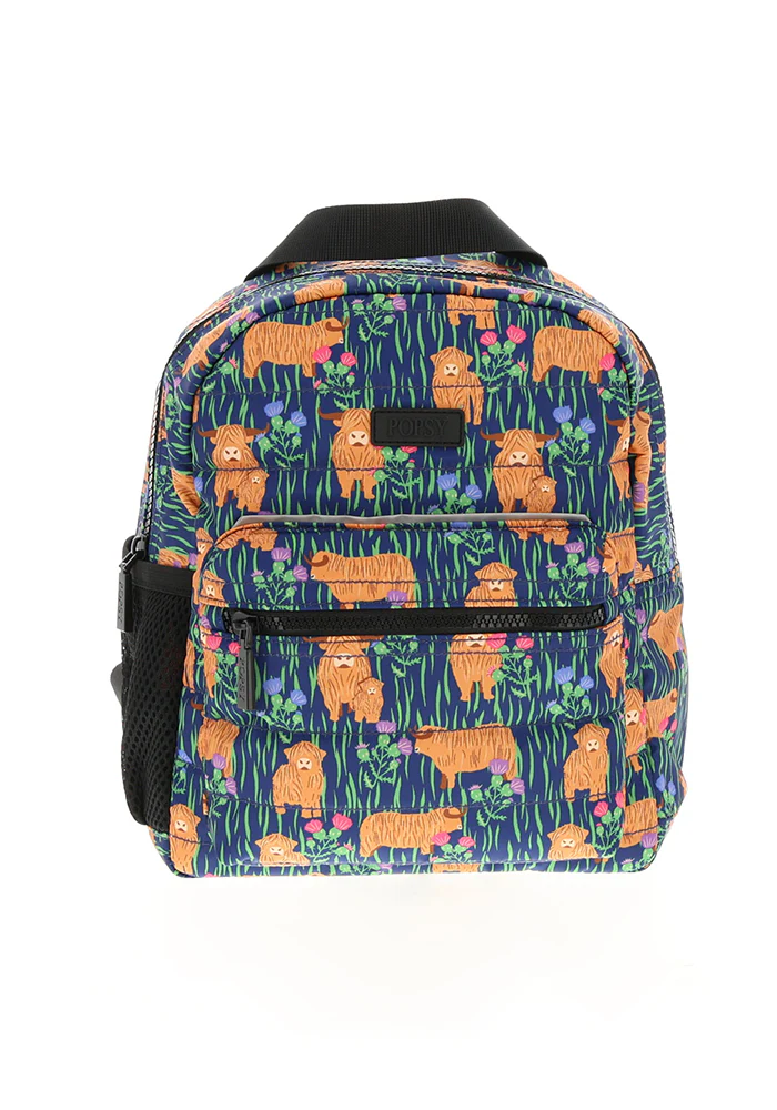 Highland Cow Print Mini Backpack