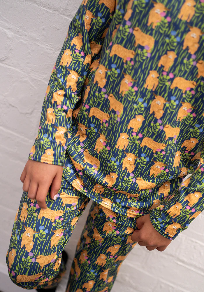 Highland Cow Print Children's Pyjama Set (Daisy) - Image 4