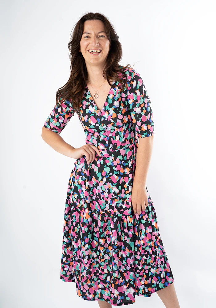 Hollyn Confetti Print Tiered Hem Midi Dress - Image 3