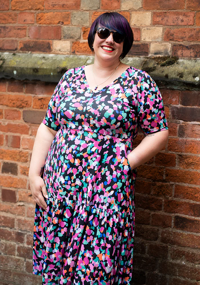 Hollyn Confetti Print Tiered Hem Midi Dress - Image 8