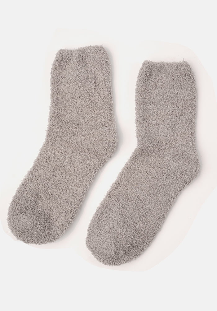 Ice Grey Fluffy Socks - Image 3
