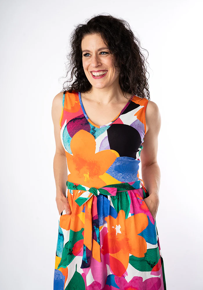 Diodora Large Watercolour Flower Print Cotton Maxi Dress - Image 5