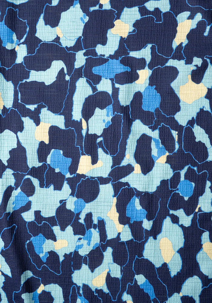 Iona Blue Abstract Animal Print Culotte Leg Jumpsuit - Image 2