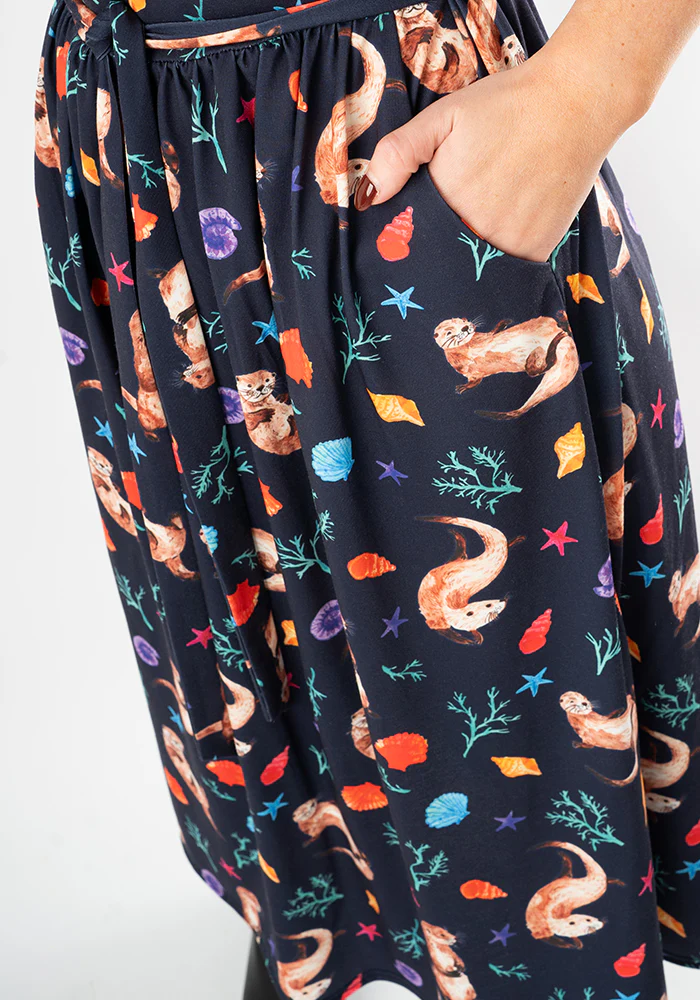 Jaclyn Sea Otter Print Midi Dress - Image 3