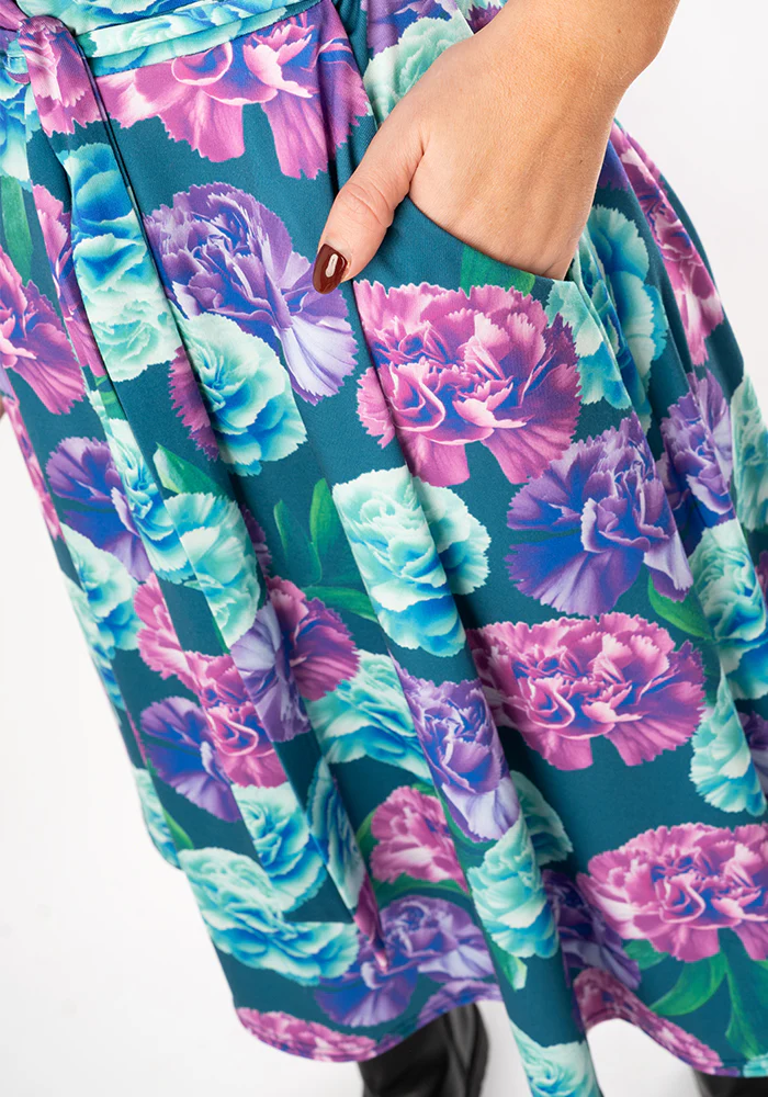 January Carnation Birth Flower Print Jersey Dress - Image 7