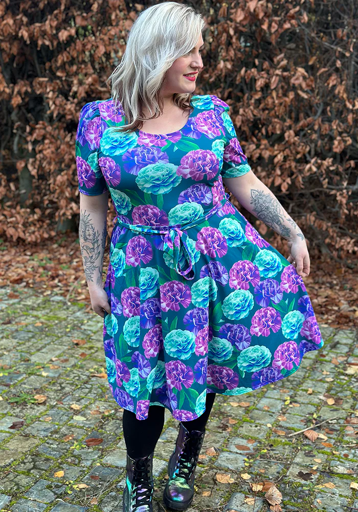 January Carnation Birth Flower Print Jersey Dress - Image 9