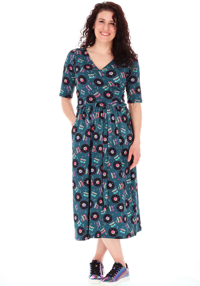 Jayleen Mixed Tape Mix Print Cotton Midi Dress - Image 5