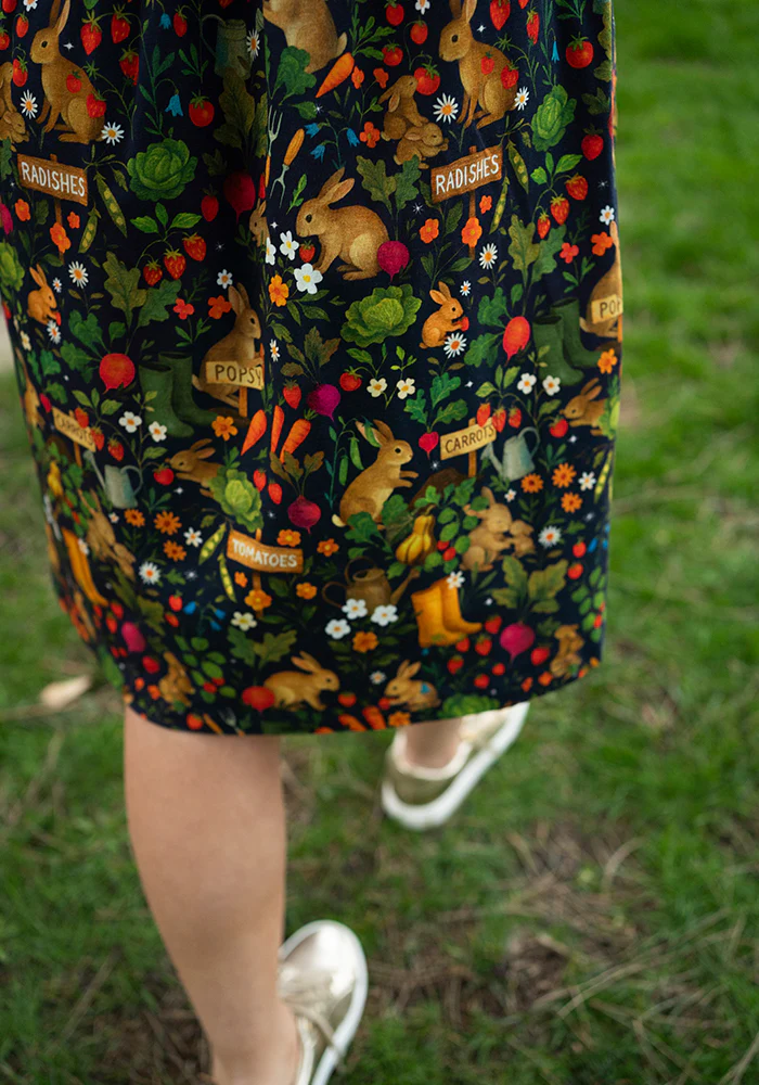 Jeanne Rabbit Garden Print Cotton Dress - Image 10
