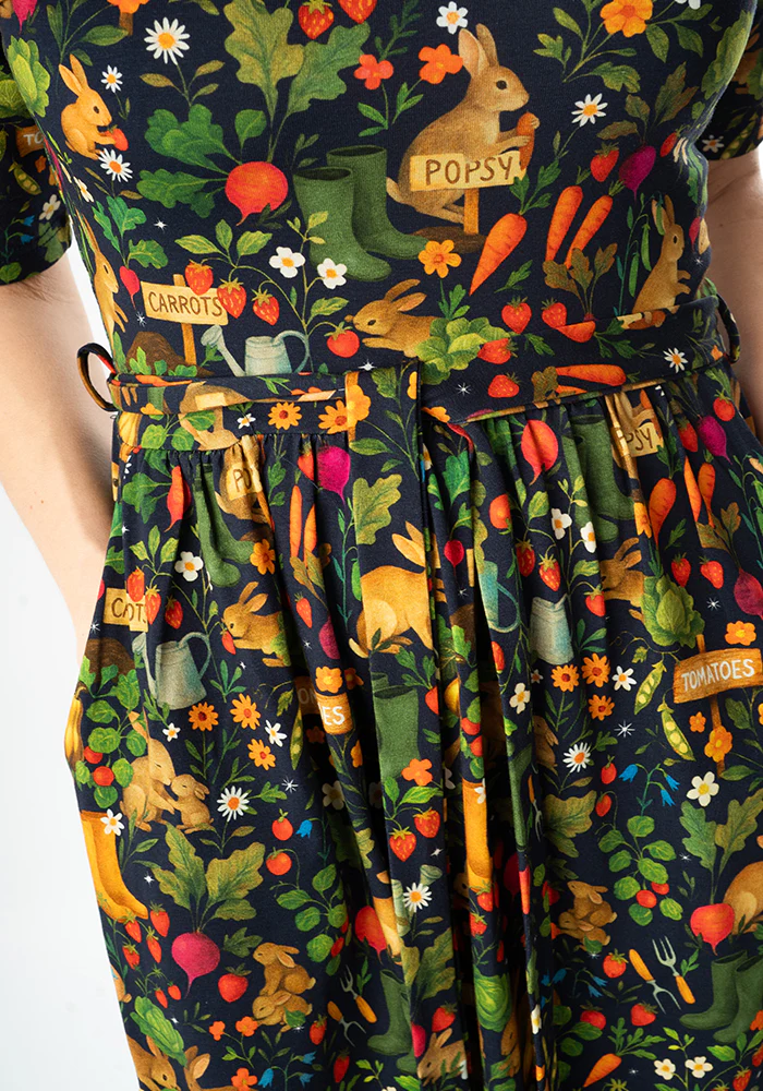 Jeanne Rabbit Garden Print Cotton Dress - Image 8