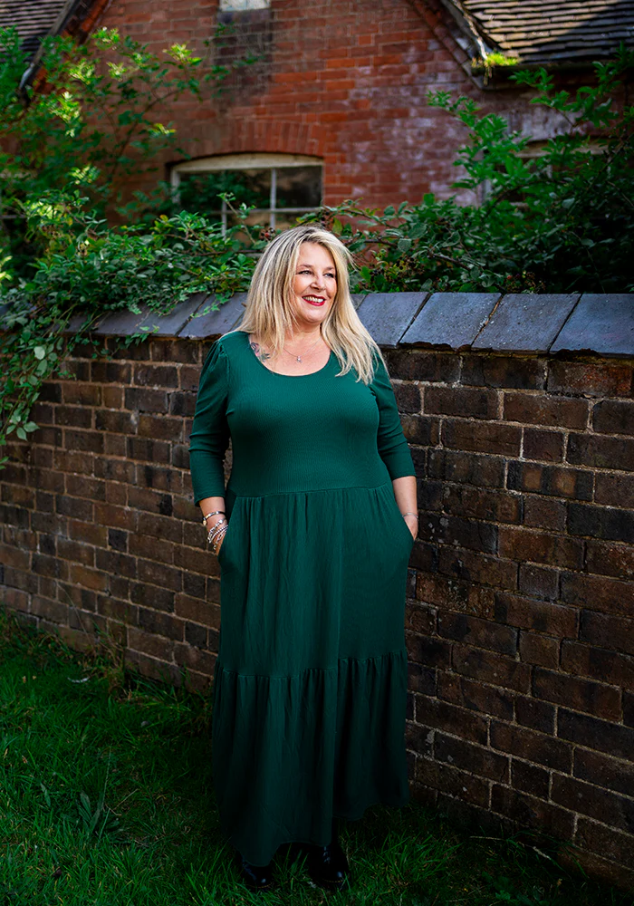 Jensen Bottle Green Rib Midaxi Dress - Image 5