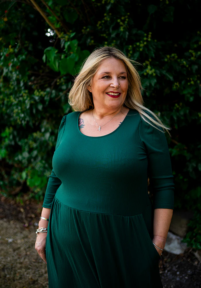 Jensen Bottle Green Rib Midaxi Dress - Image 7
