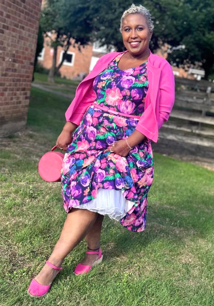 Jessamy Blurred Floral Print Cotton Swing Dress - Image 8