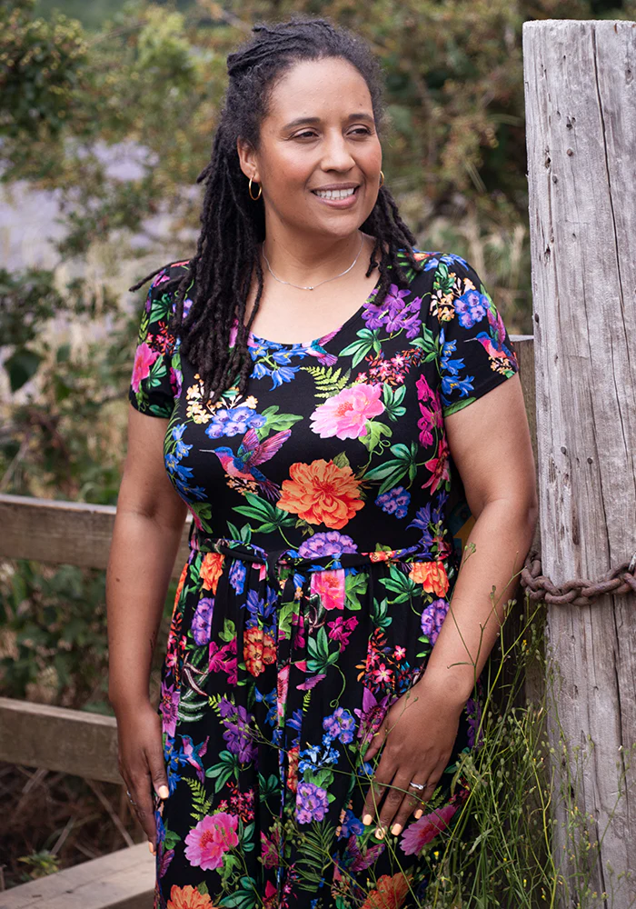 Jolanda Botanical Bird Print Viscose Midaxi Dress - Image 7