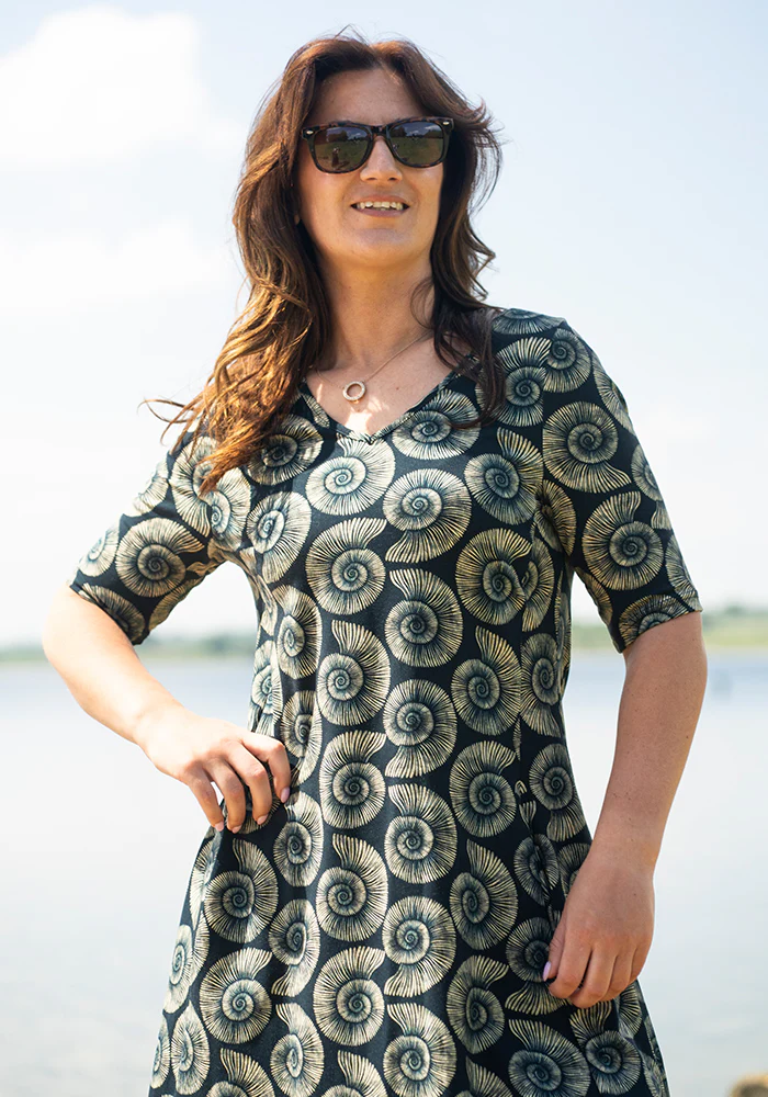 Jones Fossil Print Cotton Trapeze Dress - Image 8