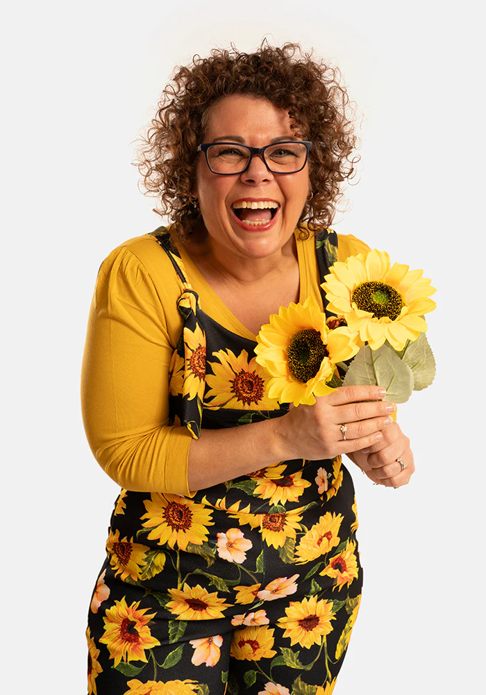 Jordan Black Sunflower Print Dungaree - Image 5