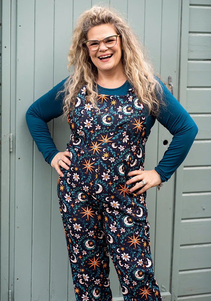 Jordan Celestial Moon Print Full Length Dungaree - Image 10