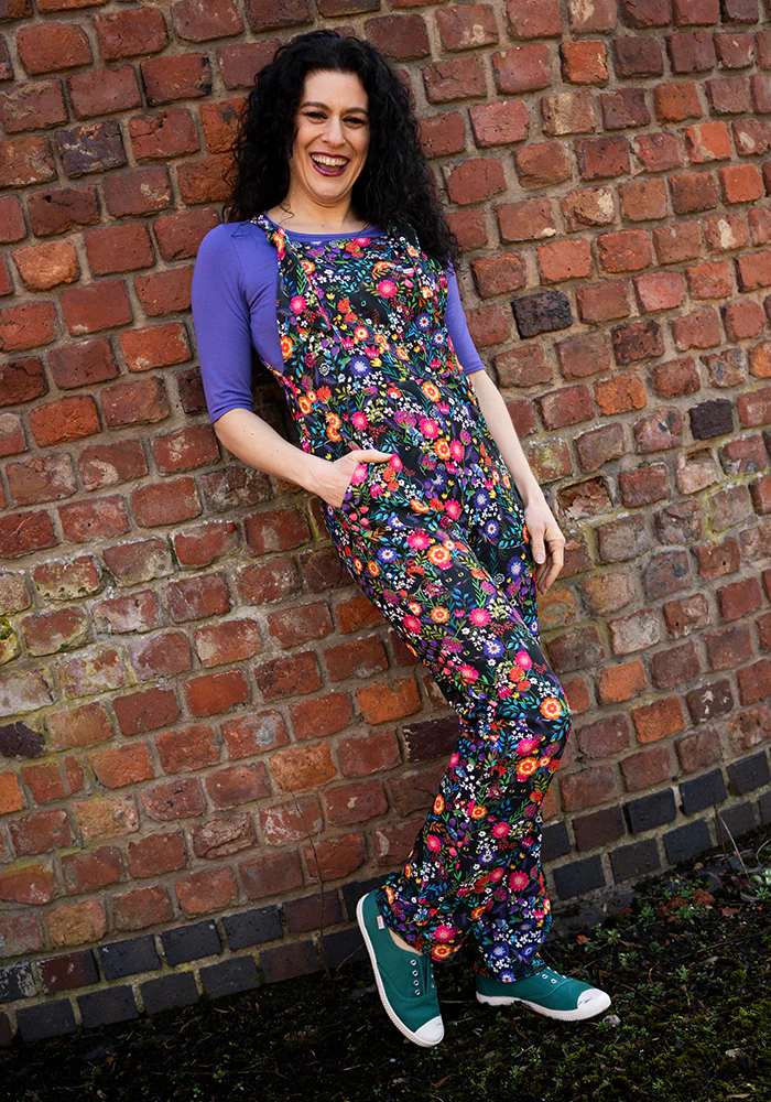 Jordan Hidden Cat Print Textured Crepe Dungaree - Image 7