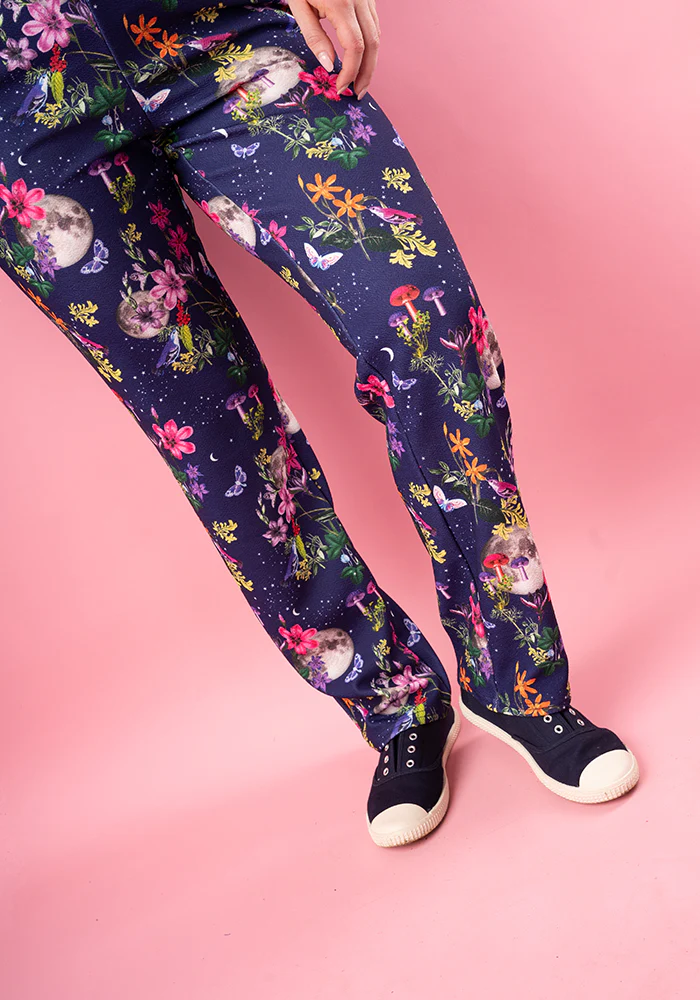 Jordan Purple Botanical Moon Print Dungaree - Image 4