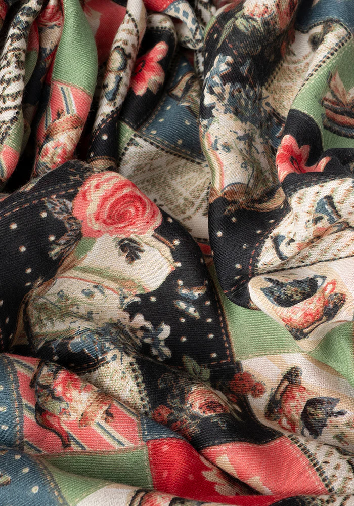 Colourful Women's Lightweight Printed Scarf - Journals Print - Image 2