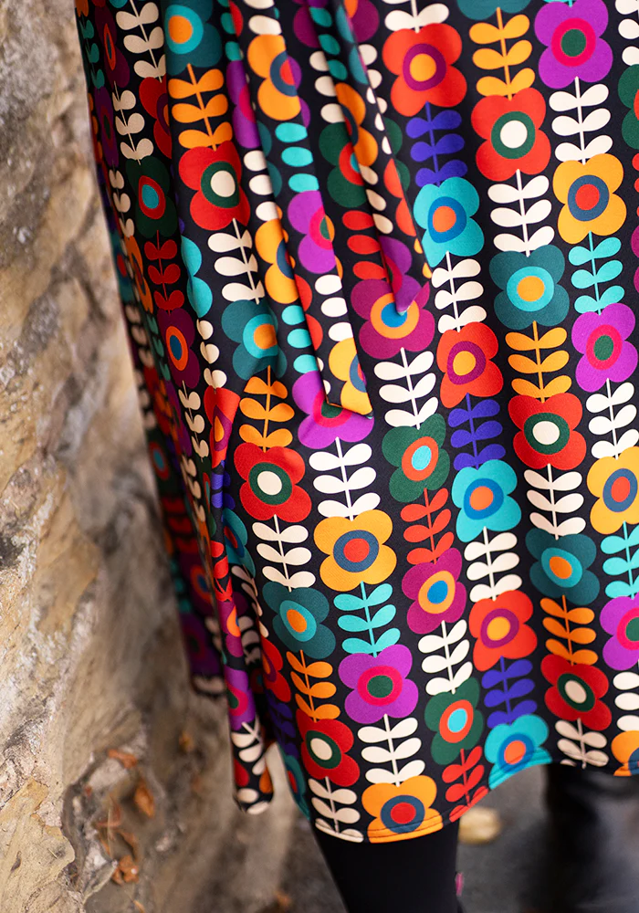 Kallie Retro Flower Print Midi Dress - Image 6