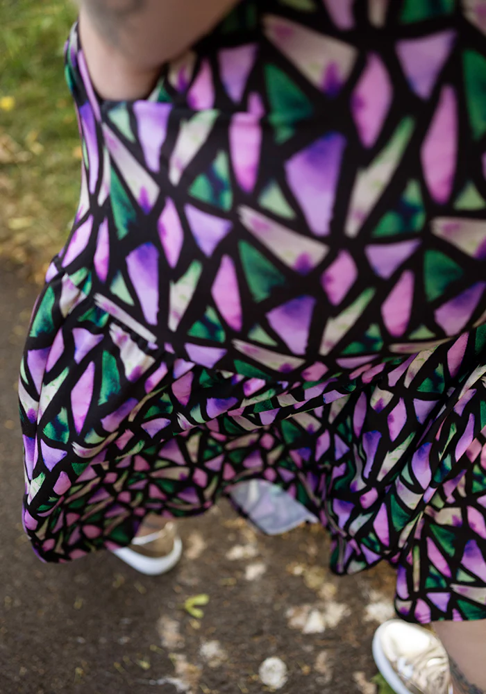 Karolina Colourful Abstract Pieces Print Drop Waist Midaxi Dress - Image 5