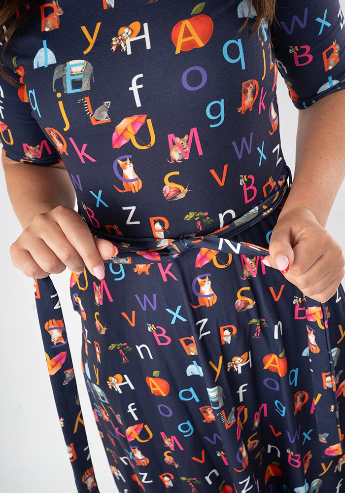 Kathy Phonics Print Midi Dress - Image 5