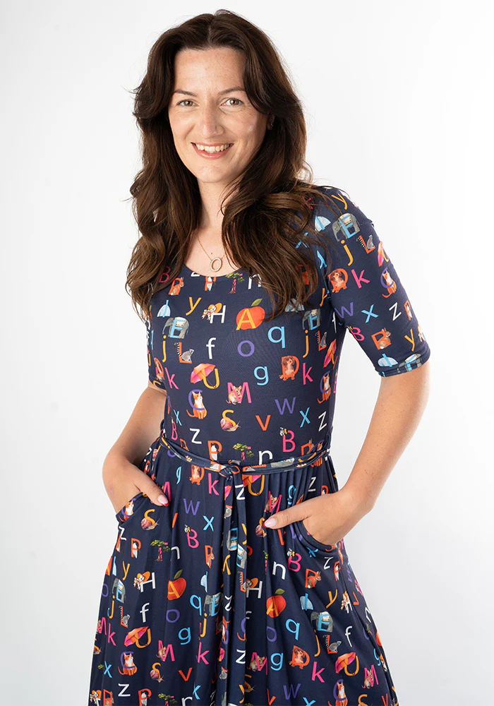 Kathy Phonics Print Midi Dress - Image 6