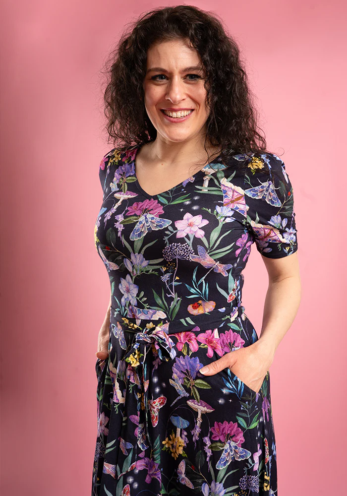 Keaton Toadstool Floral Print Viscose Midi Dress - Image 4