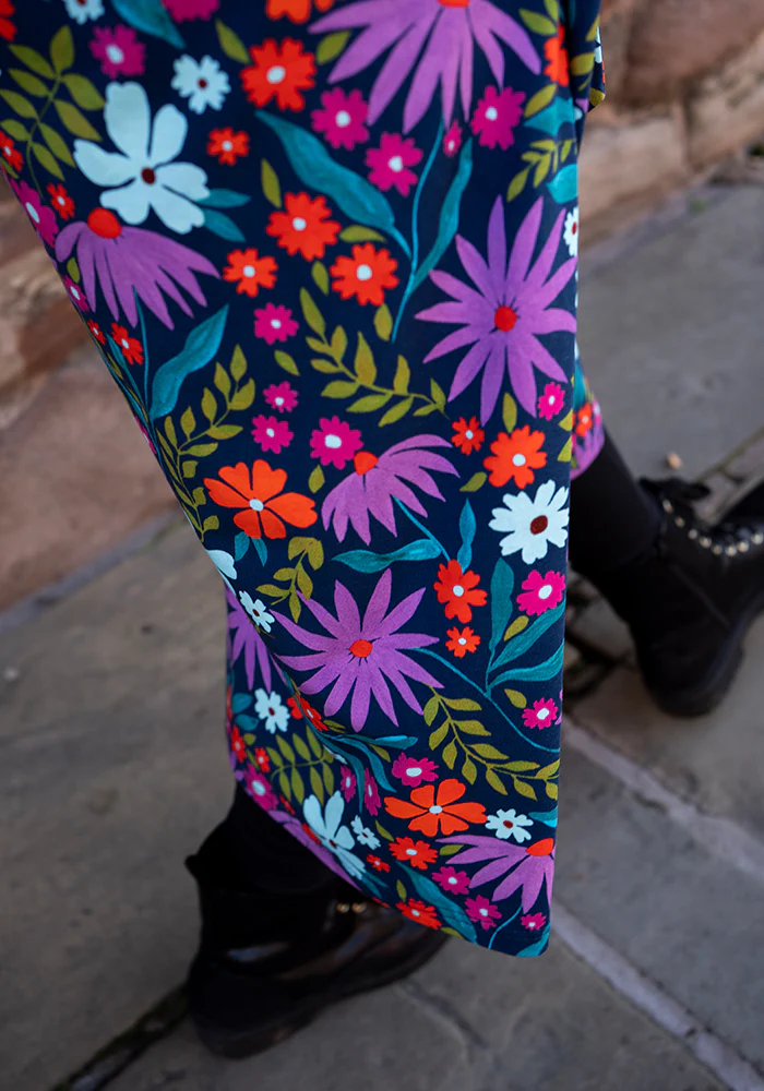 Keily Modern Floral Print Cotton Midi Dress - Image 4