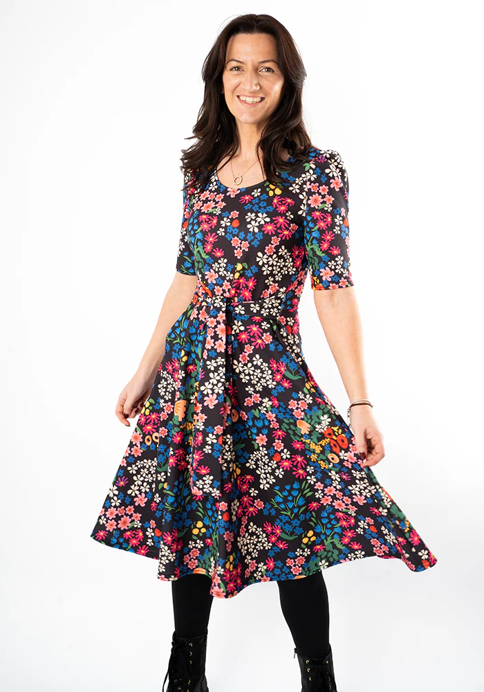 Laraine Floral Print Full Skirt Dress