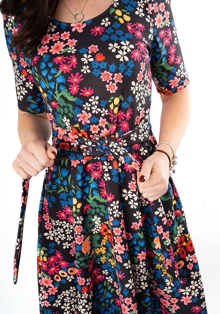 Laraine Floral Print Full Skirt Dress - Image 3