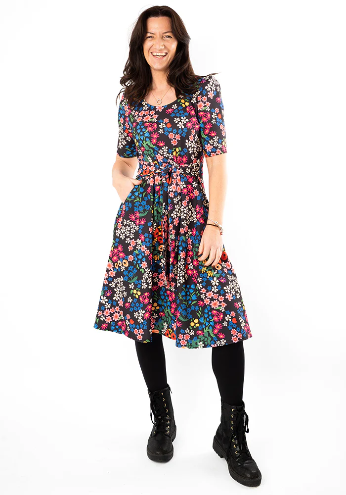 Laraine Floral Print Full Skirt Dress - Image 4
