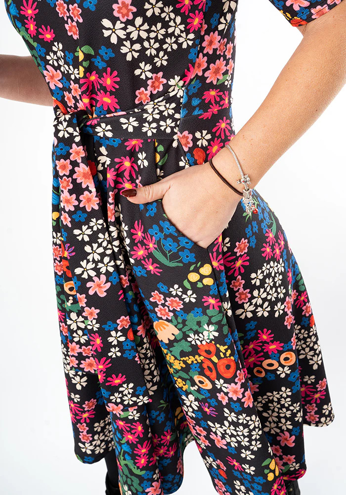 Laraine Floral Print Full Skirt Dress - Image 5