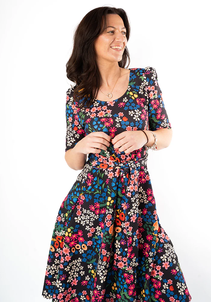 Laraine Floral Print Full Skirt Dress - Image 6