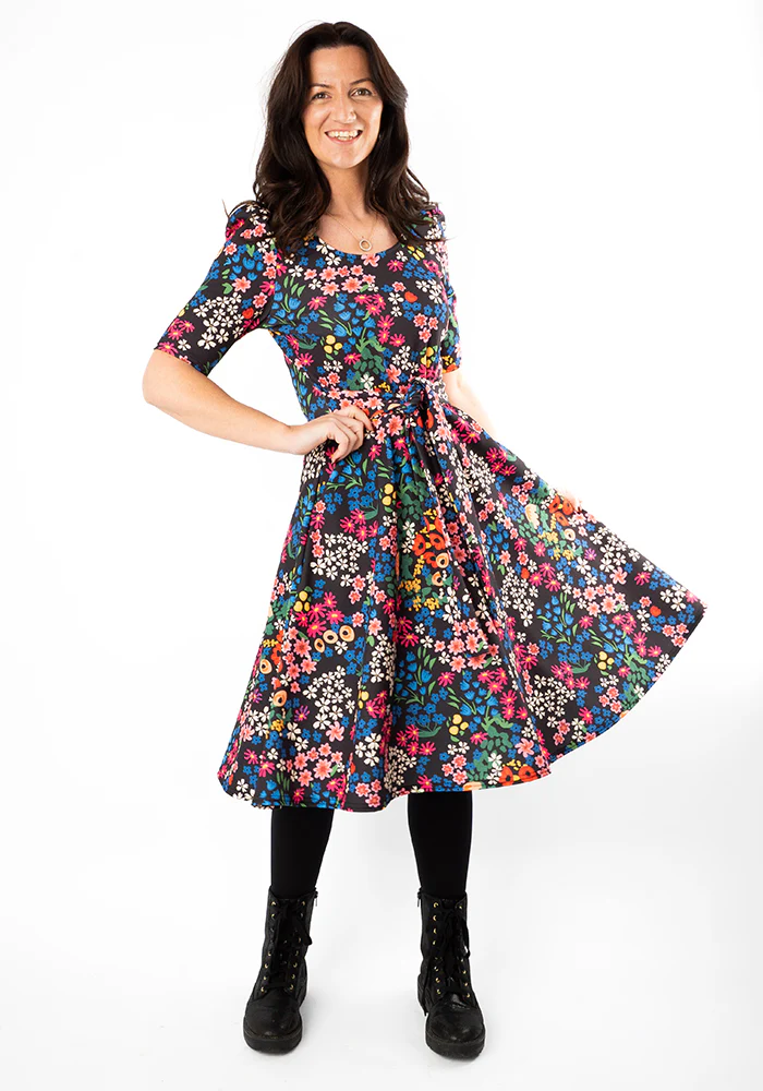 Laraine Floral Print Full Skirt Dress - Image 7