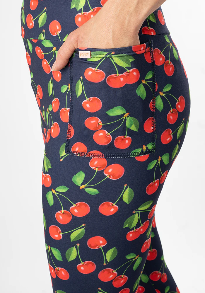 Lewis Cherry Print Capri Leggings - Image 5