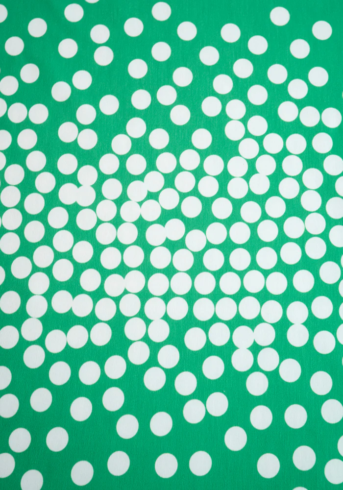 Lex Border Print Green & Ecru Spot Dress - Image 2