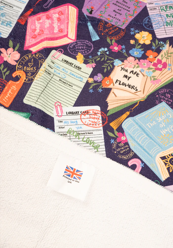 Library Books Print Large Towel - Image 4