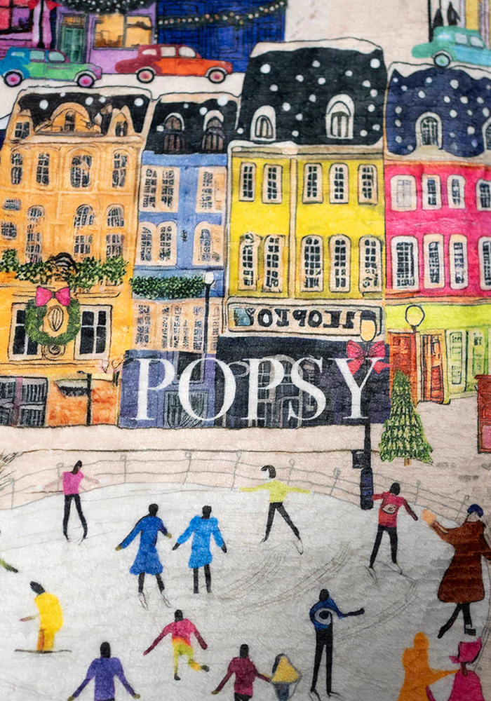 London Print Plush Throw Blanket (Pop-Under) - Image 2