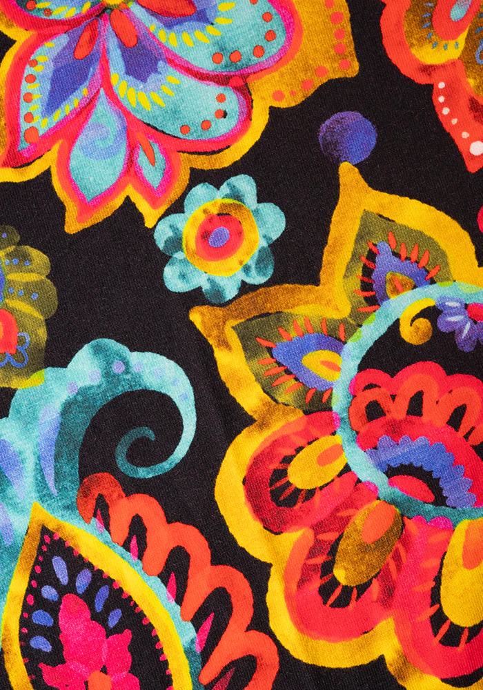 Lysandra Painted Paisley Print Button Front Cotton Midaxi Dress - Image 2