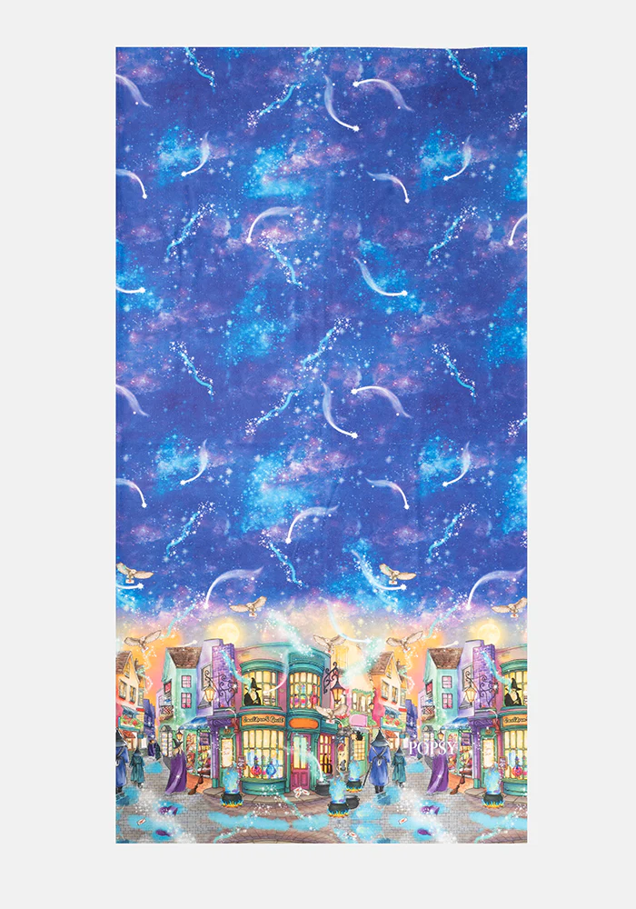 Magical Street Print Large Towel