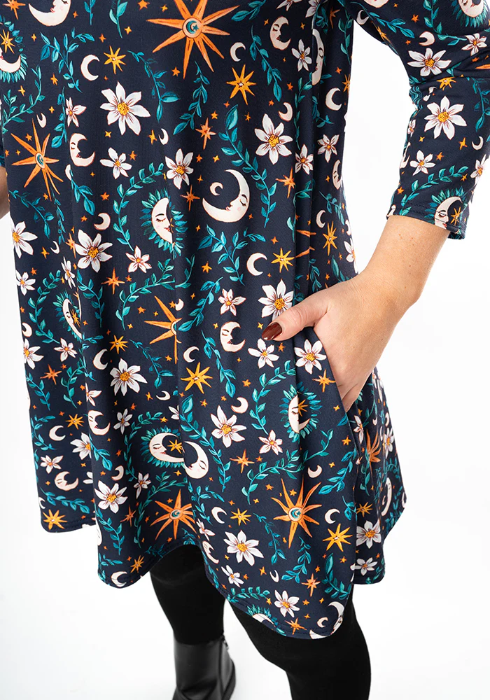 Manon Celestial Moon Print Jersey Tunic - Image 3