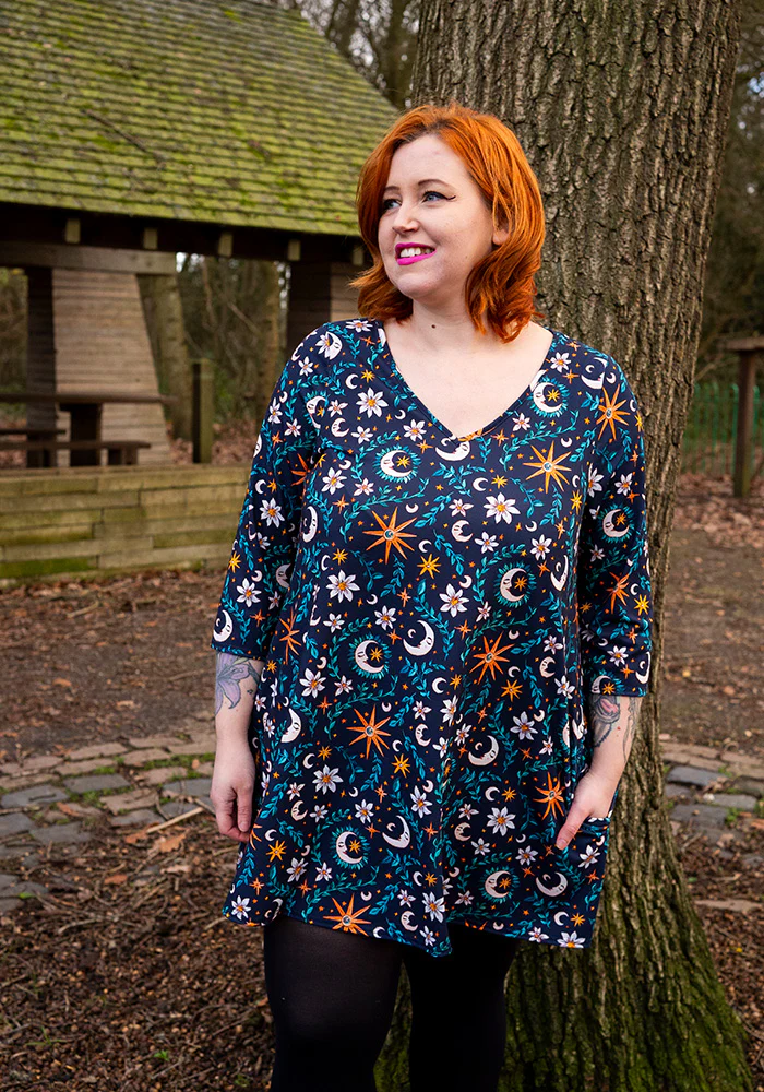 Manon Celestial Moon Print Jersey Tunic - Image 5