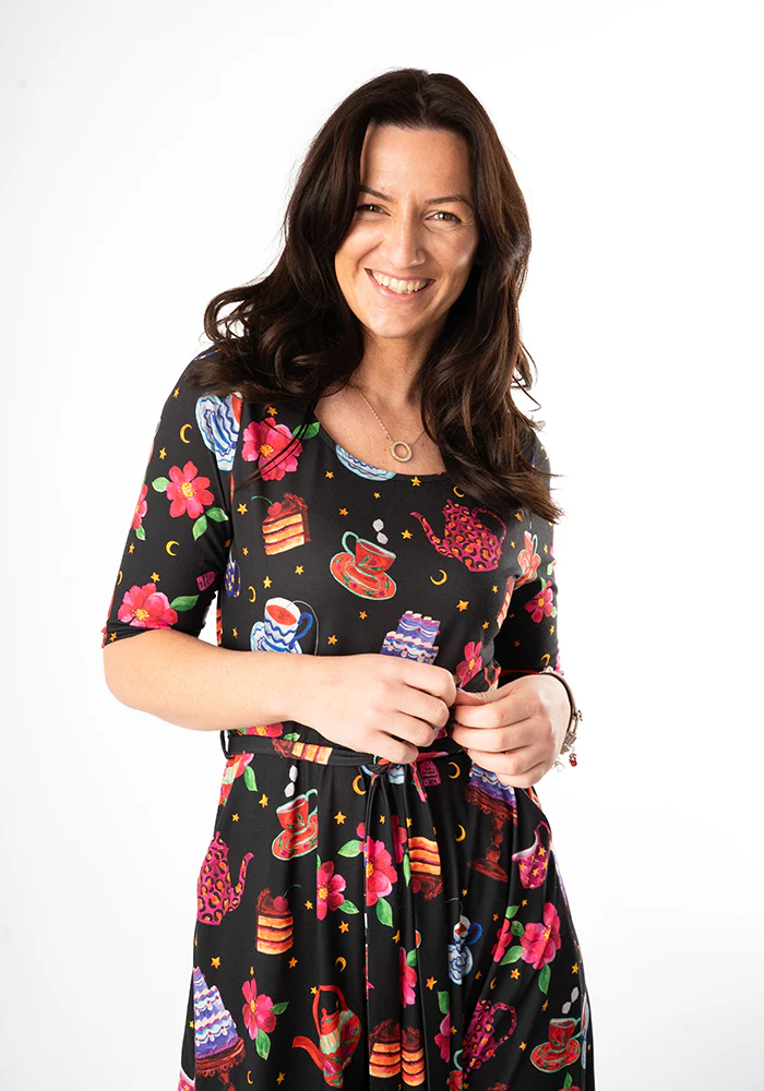 Marcie Tea & Cake Print Jersey Midi Dress - Image 13