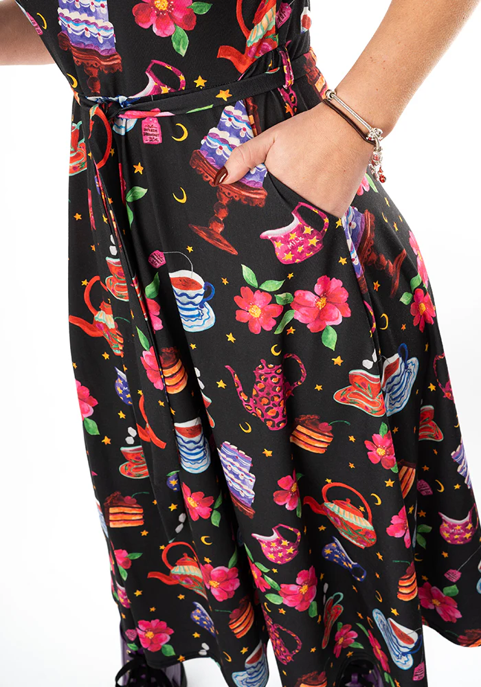 Marcie Tea & Cake Print Jersey Midi Dress - Image 6