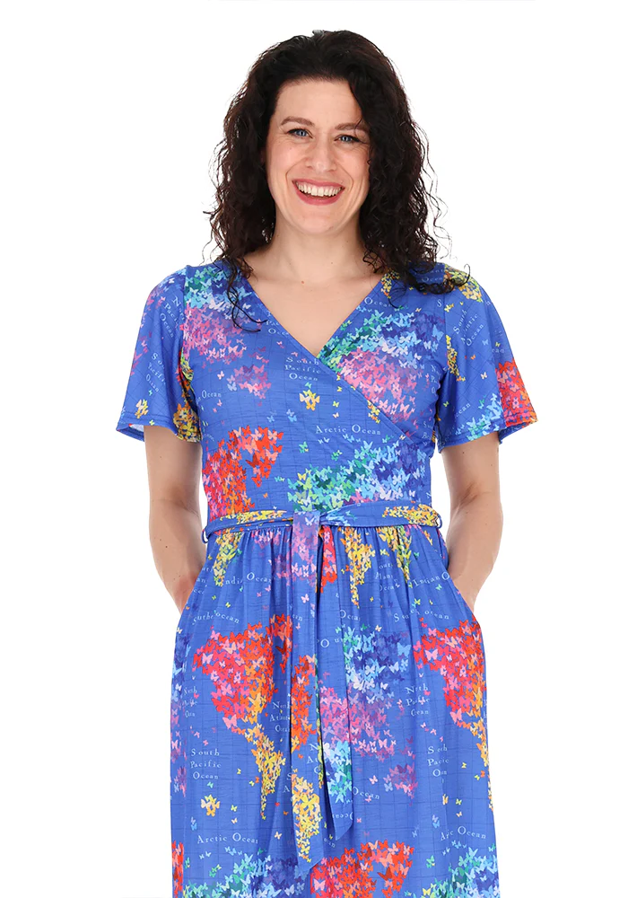 Margaux Butterfly Map Print Midi Dress - Image 6