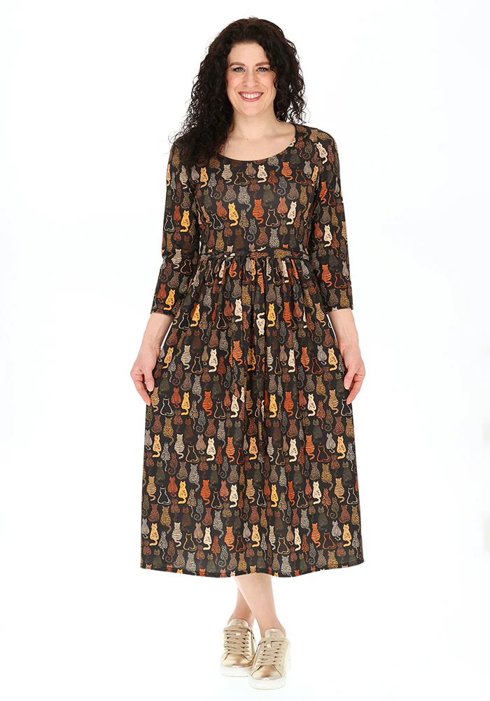 Mariam Cat Print Midi Dress - Image 3