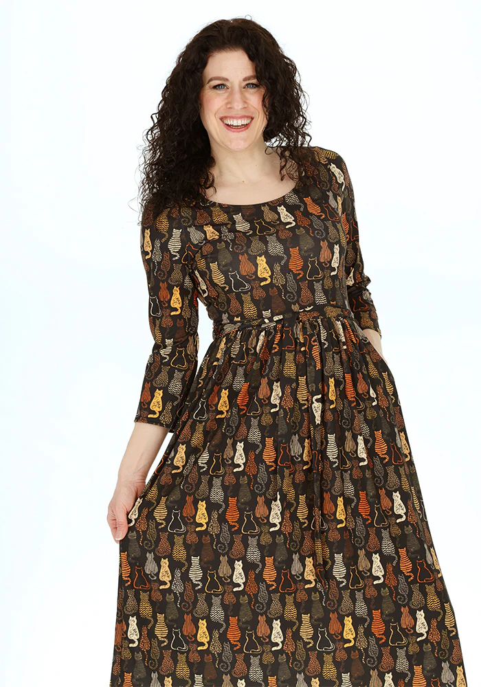 Mariam Cat Print Midi Dress - Image 7