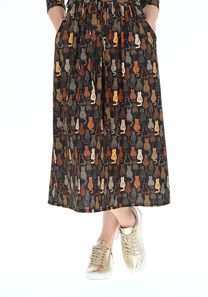Mariam Cat Print Midi Dress - Image 8
